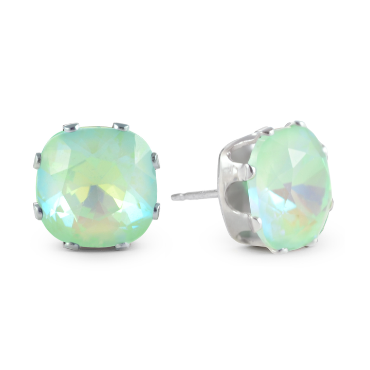 Ultra Mint Cushion Sterling Silver Stud Earrings