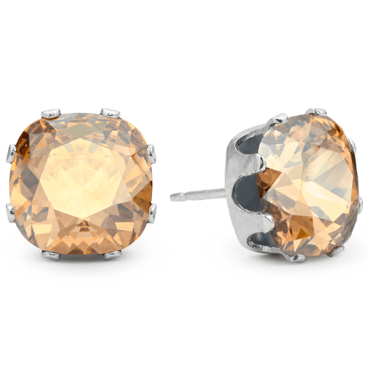 Vanilla Mega Cushion Sterling Silver Stud Earrings - JoJo Loves You