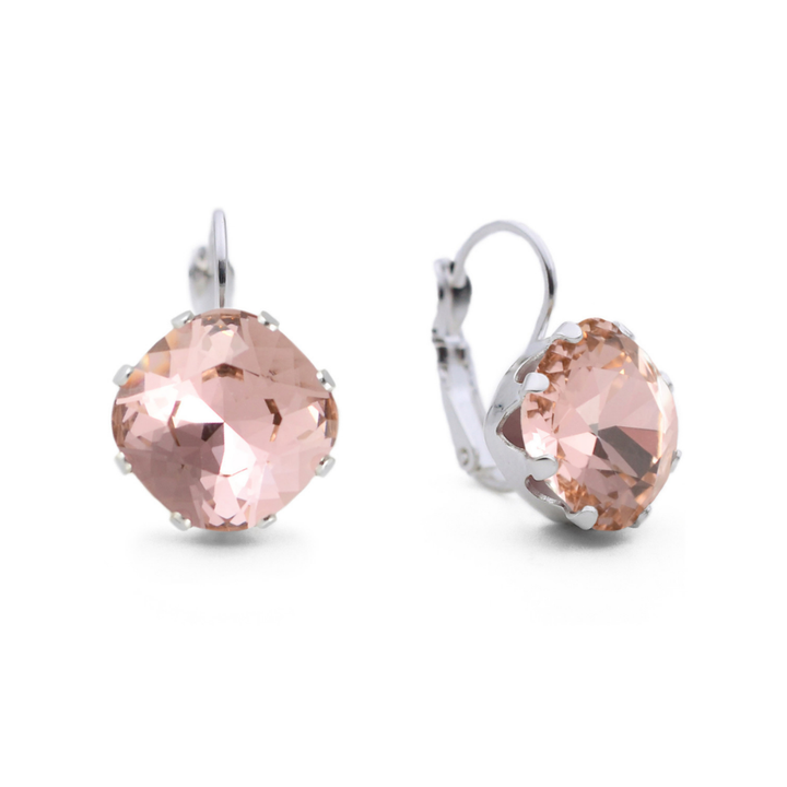 Vintage Rose Leverback Drop Earrings