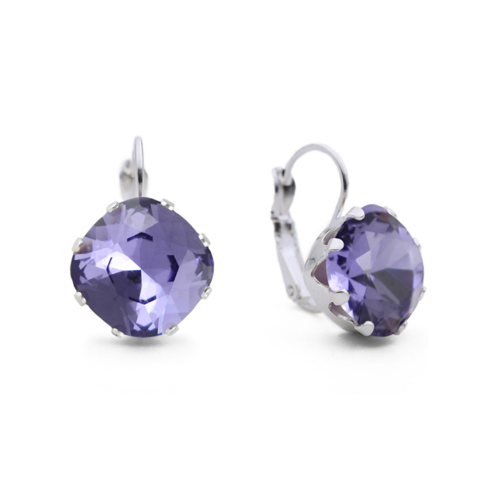 Violet Leverback Drop Earrings
