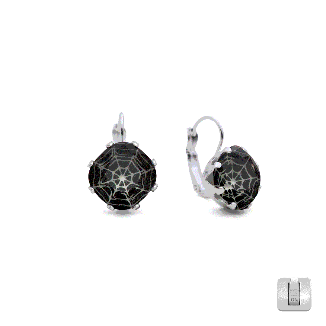 Dark Web Glow-in-the-Dark Mini Leverback Drop Earrings