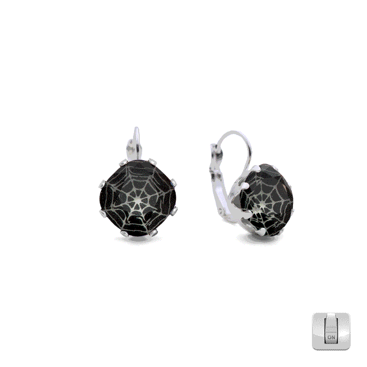 Dark Web Glow-in-the-Dark Mini Leverback Drop Earrings