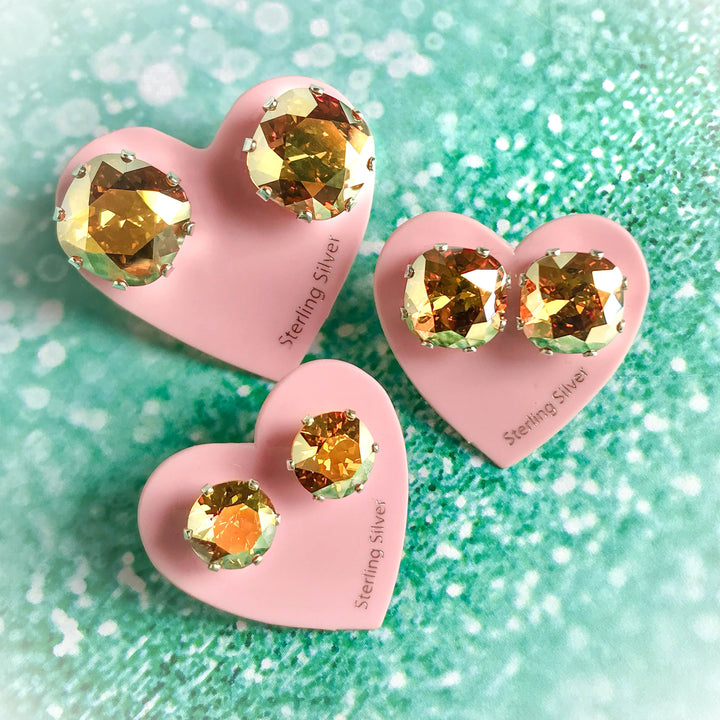 Blonde Ambition Mini Bling Sterling Silver Stud Earrings