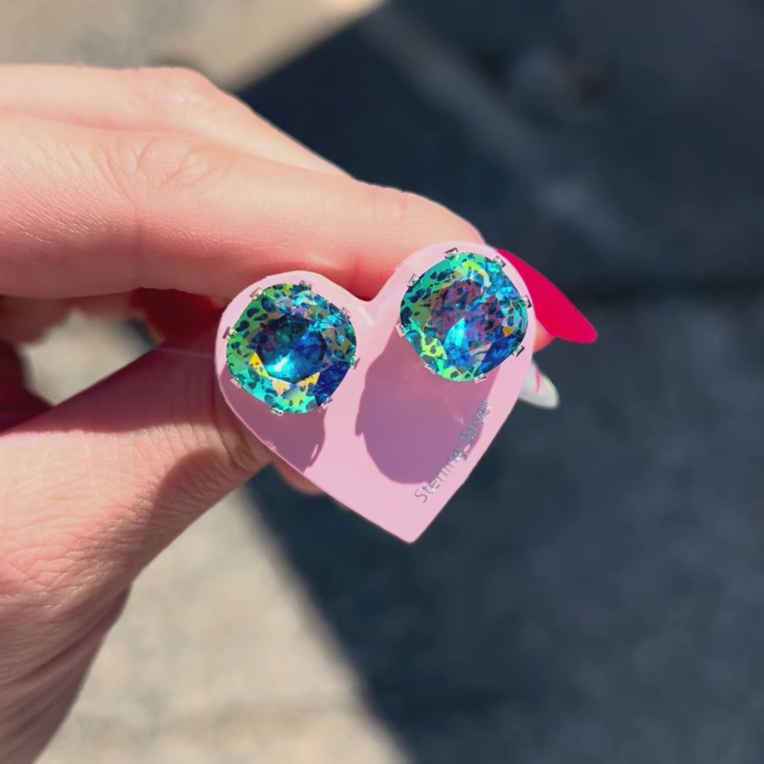 Backstage Pass Mega Cushion Sterling Silver Stud Earrings