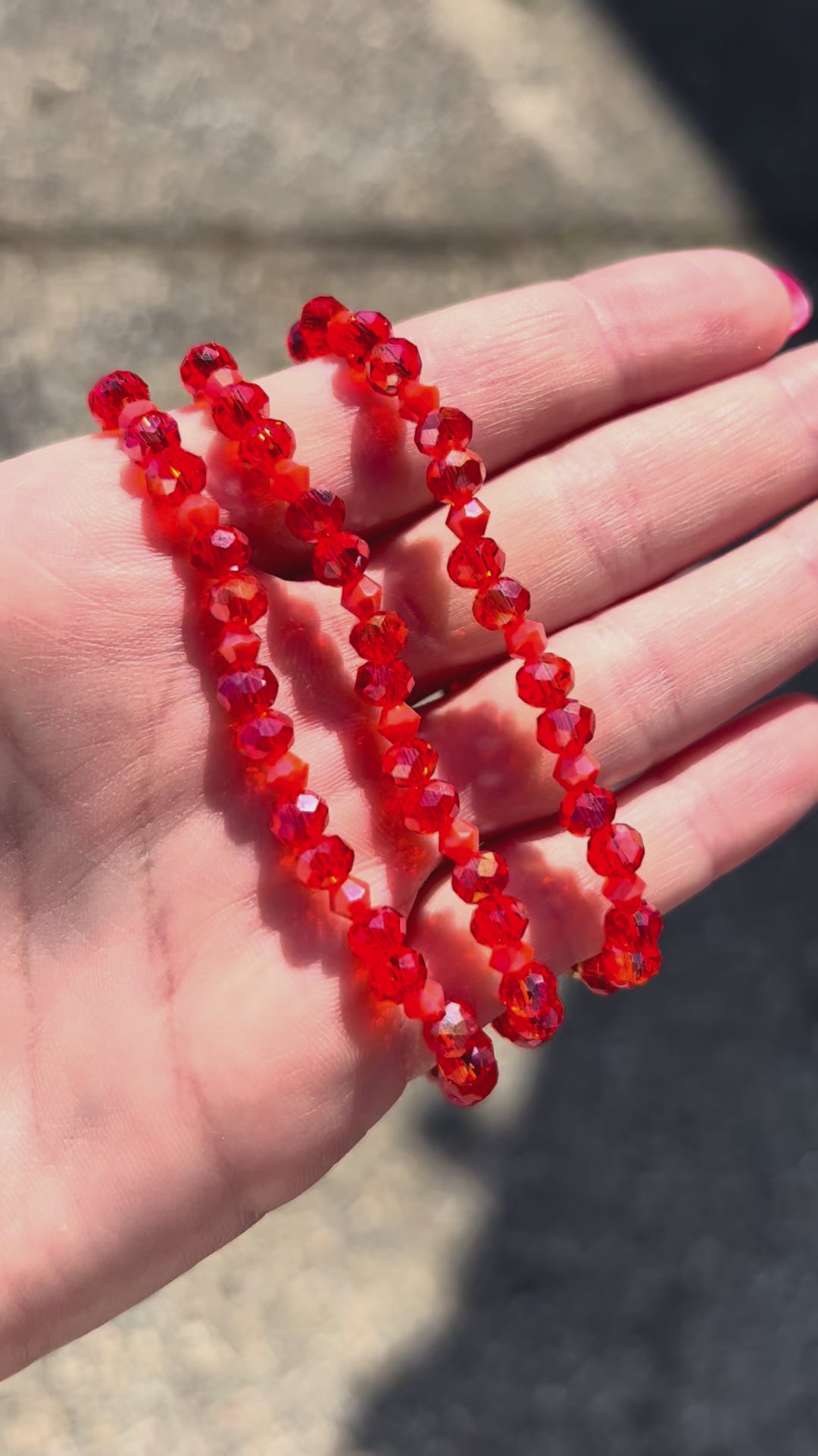 Hot Orange Crystal Stacker Bracelet