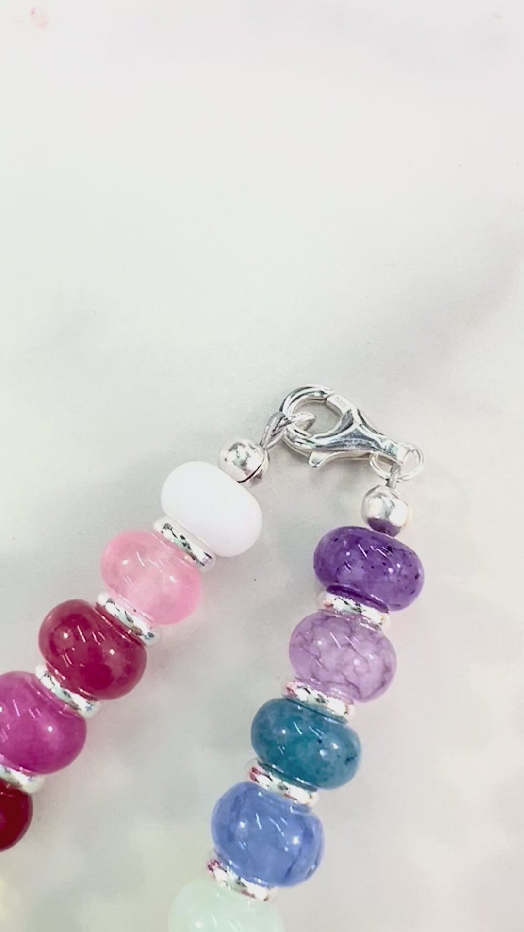 Natural Stone Rainbow Beaded Necklace