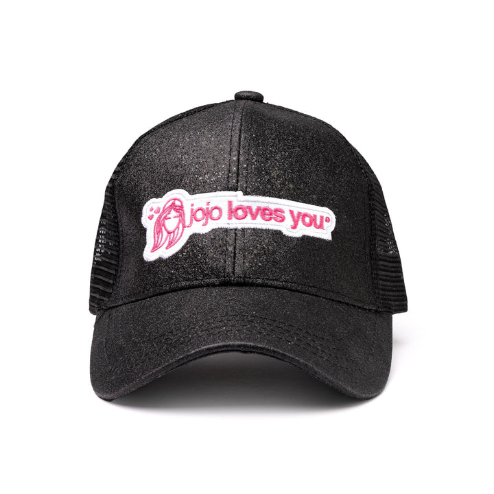 Black Sparkle Glitter Logo Hat